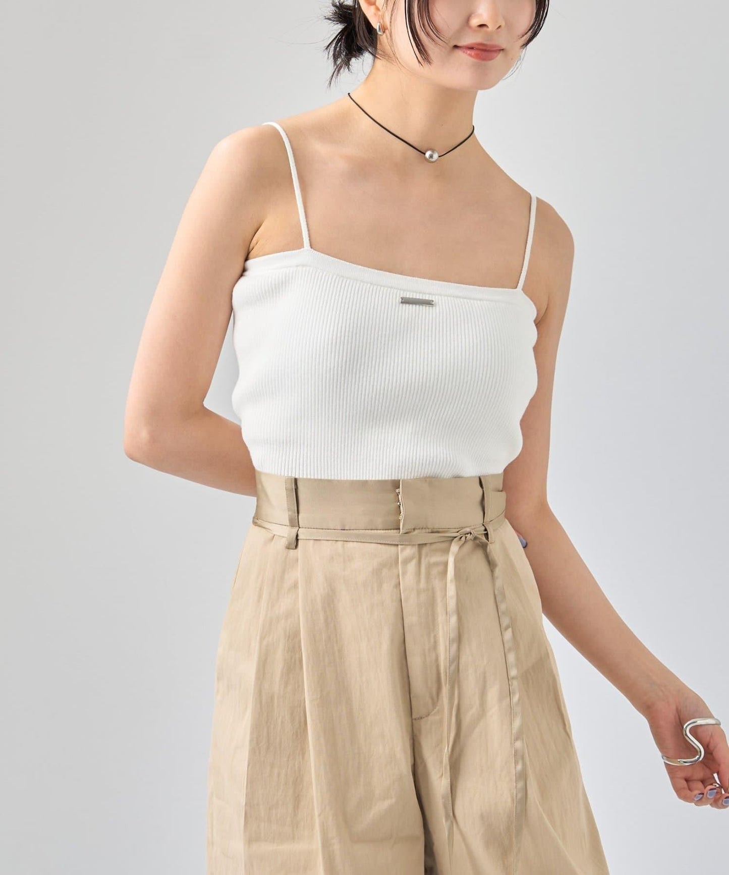 帶胸墊針織吊帶背心