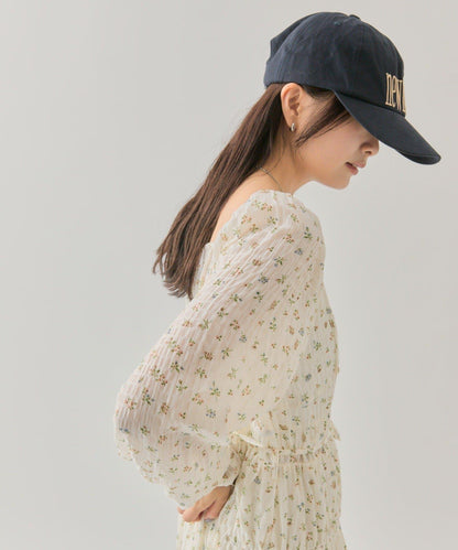 小花束腰連衣裙