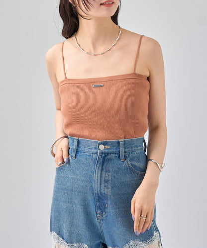 帶胸墊針織吊帶背心