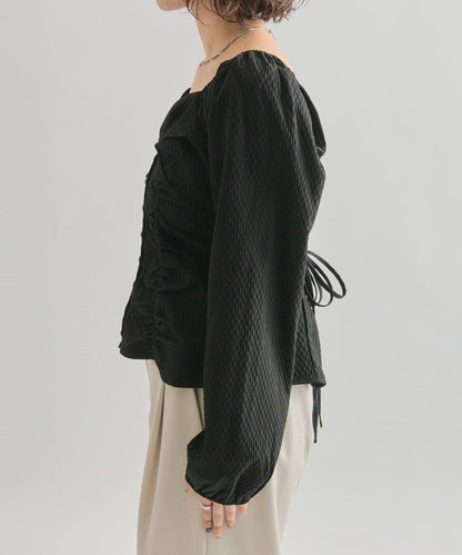 長袖泡泡袖束身上衣