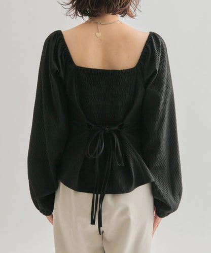 長袖泡泡袖束身上衣