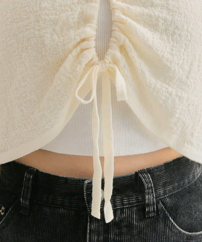 鏤空針織短款開衫