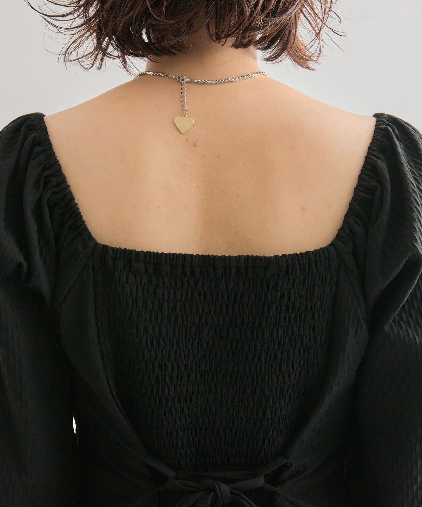 長袖泡泡袖束身上衣