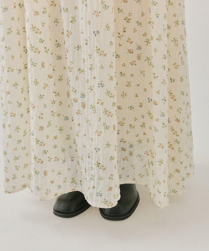 小花束腰連衣裙