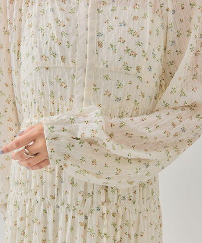 小花束腰連衣裙