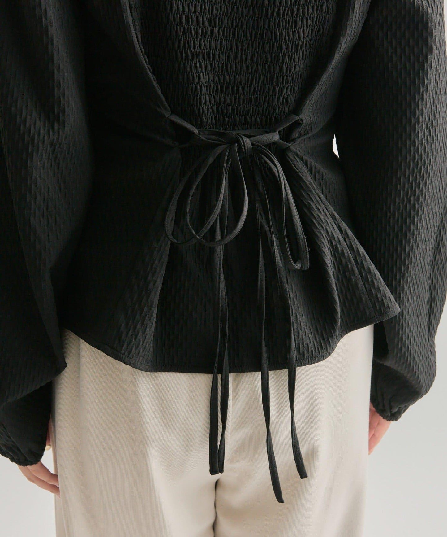 長袖泡泡袖束身上衣