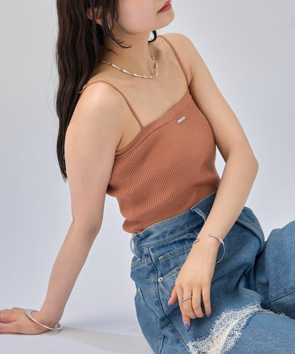 帶胸墊針織吊帶背心