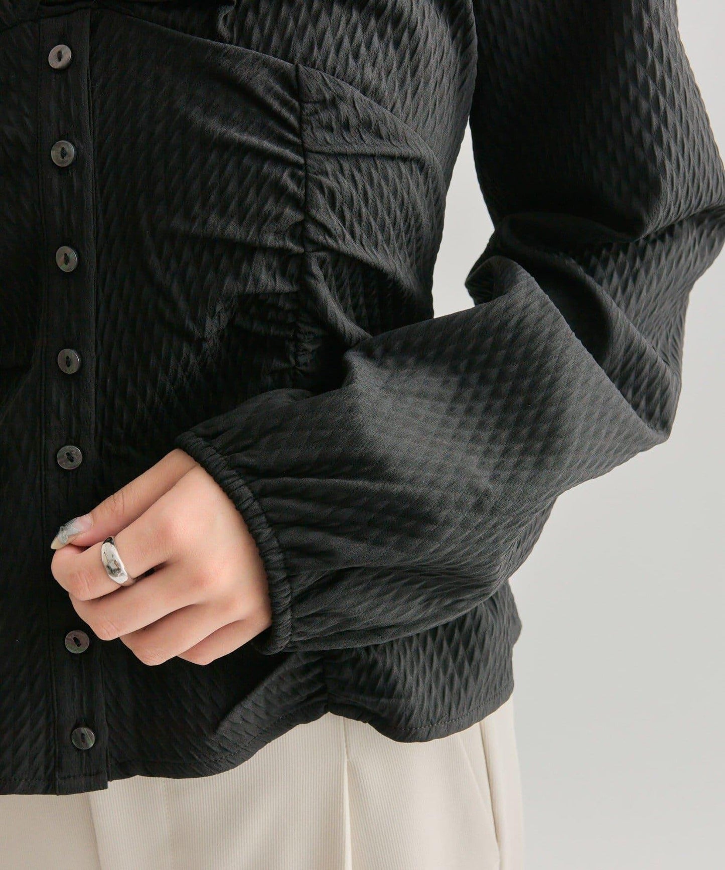 長袖泡泡袖束身上衣