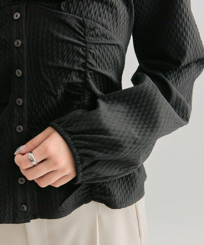 長袖泡泡袖束身上衣