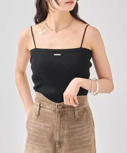 帶胸墊針織吊帶背心