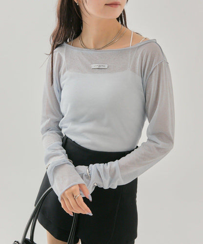 亮片透視套頭衫