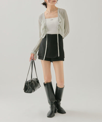 鏤空針織短款開衫