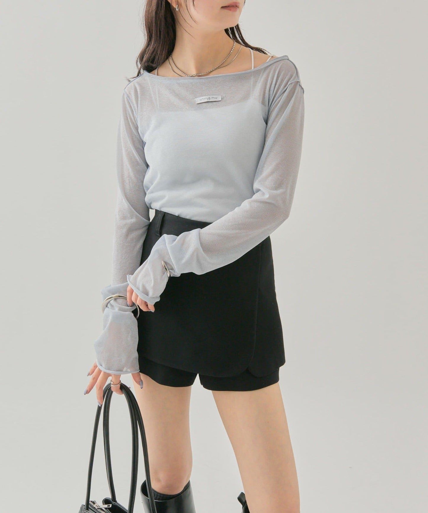 亮片透視套頭衫