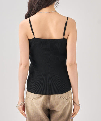 帶胸墊針織吊帶背心