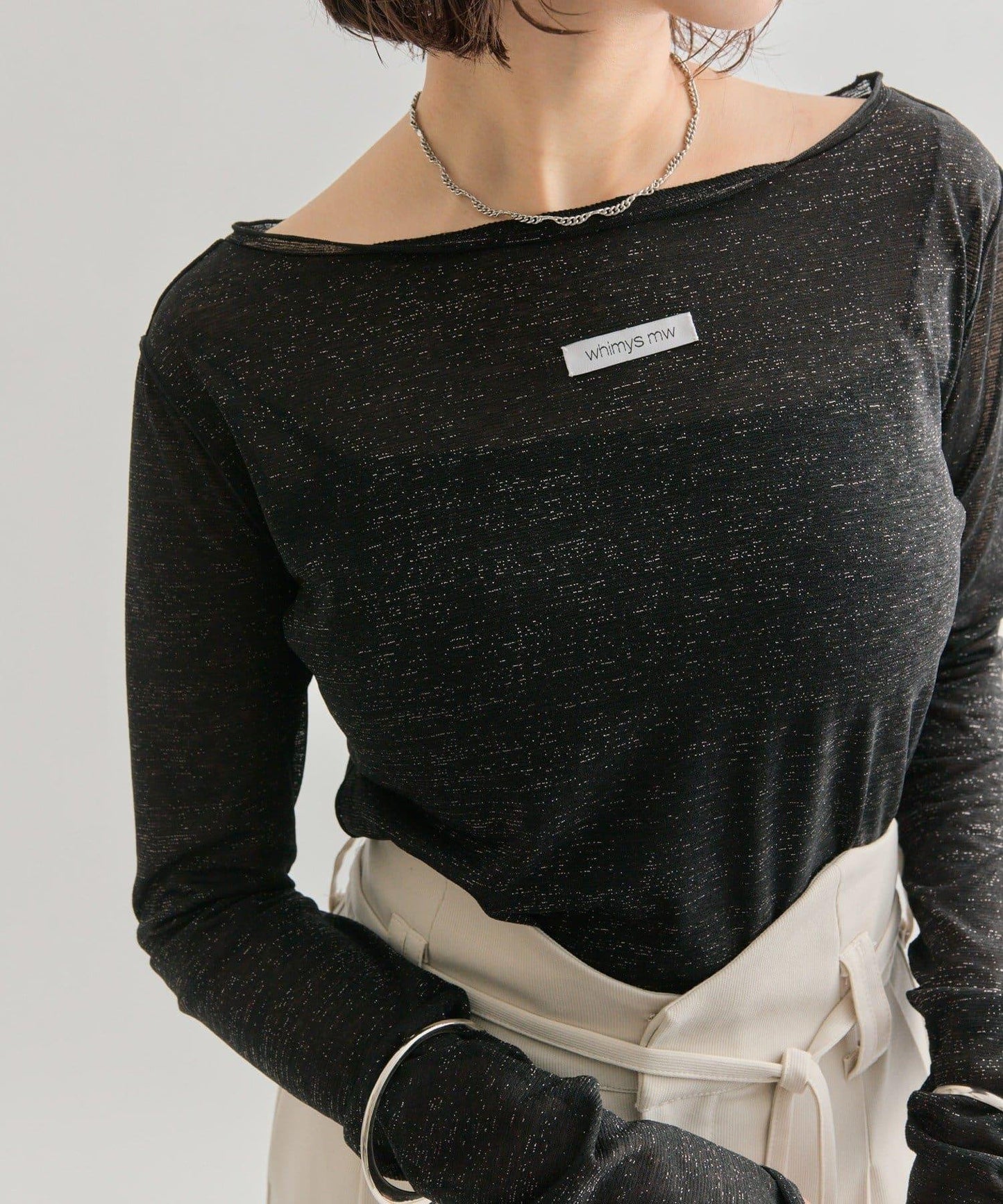 亮片透視套頭衫