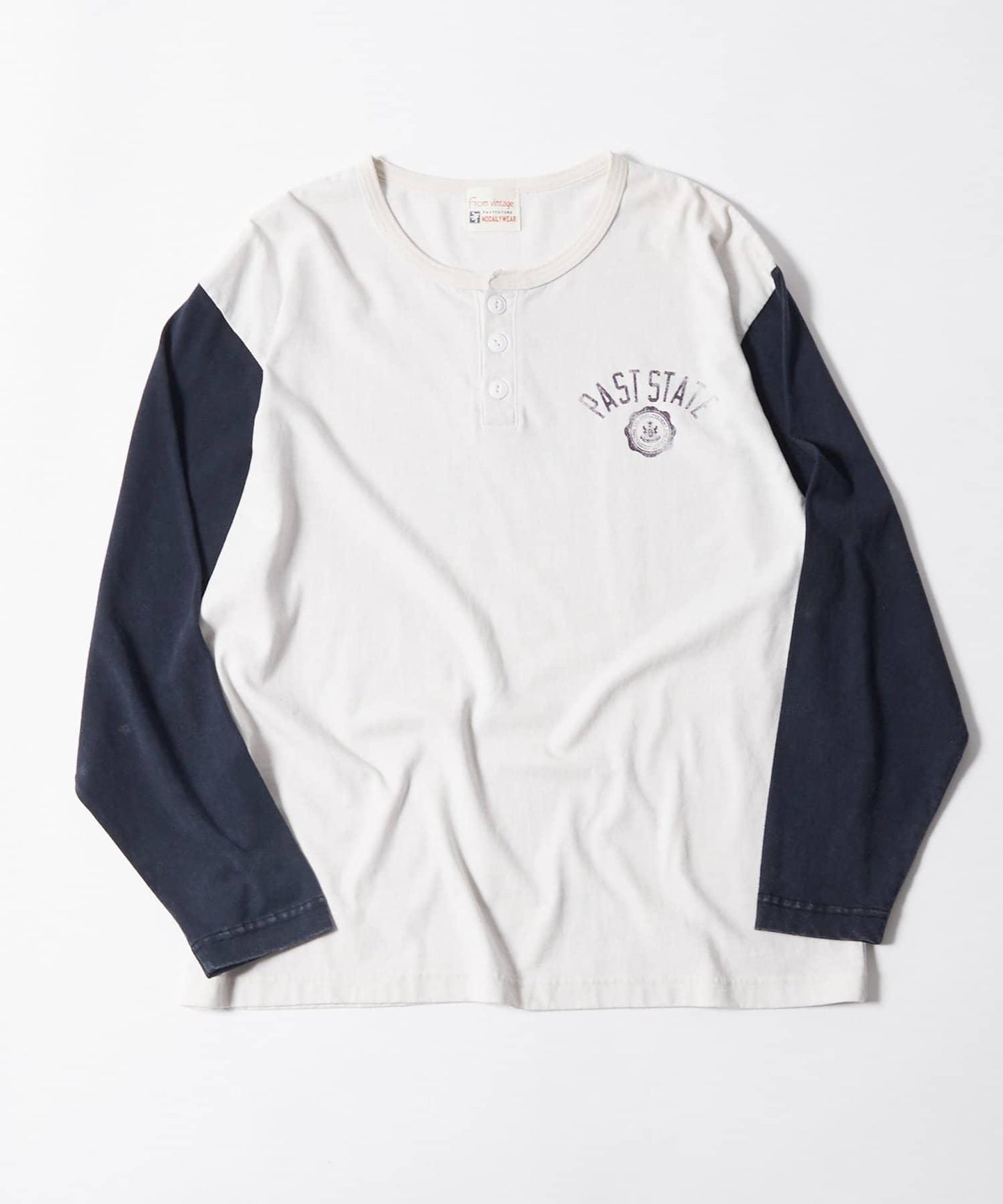 FromVintage拼色亨利領長袖T恤