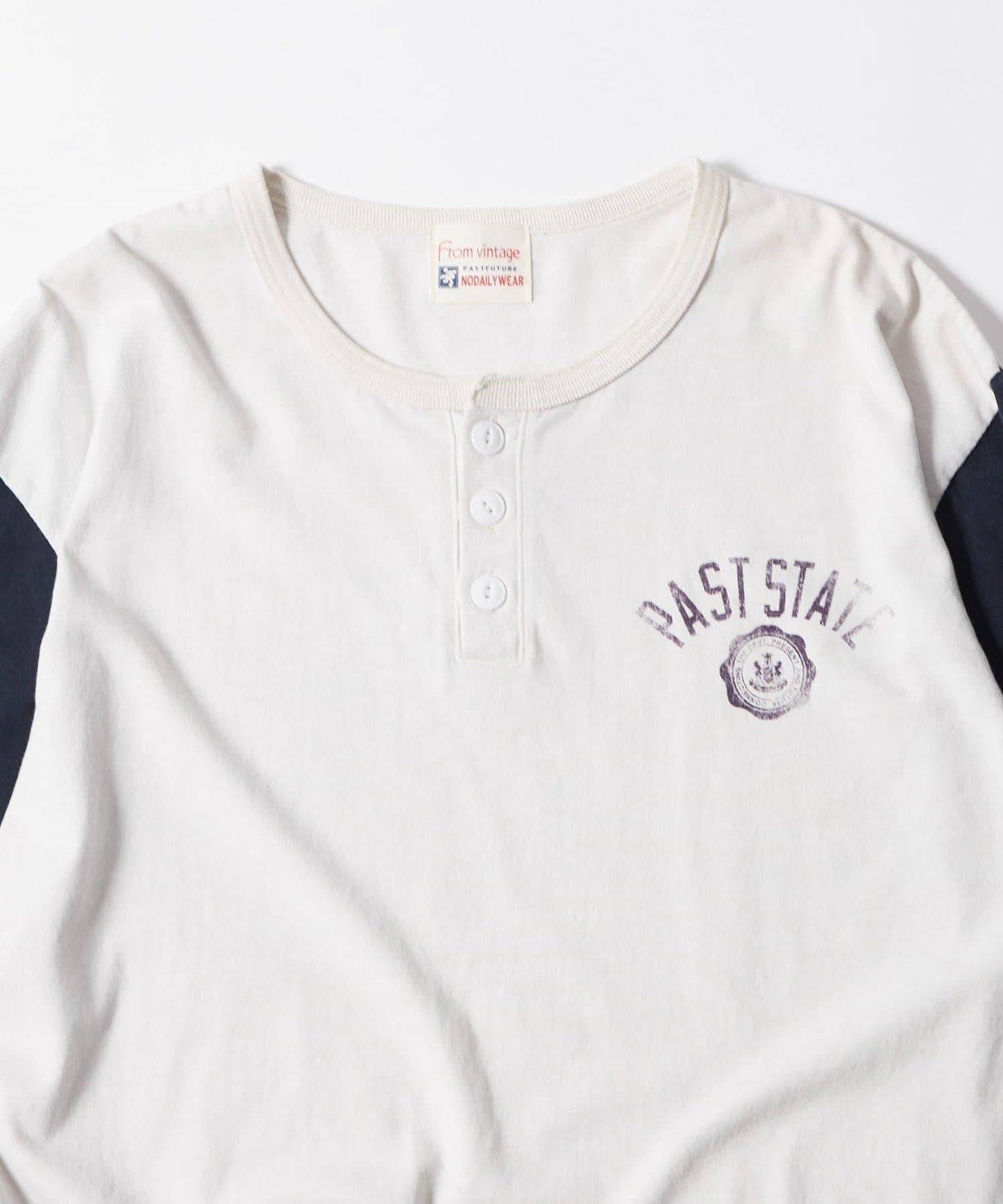 FromVintage拼色亨利領長袖T恤