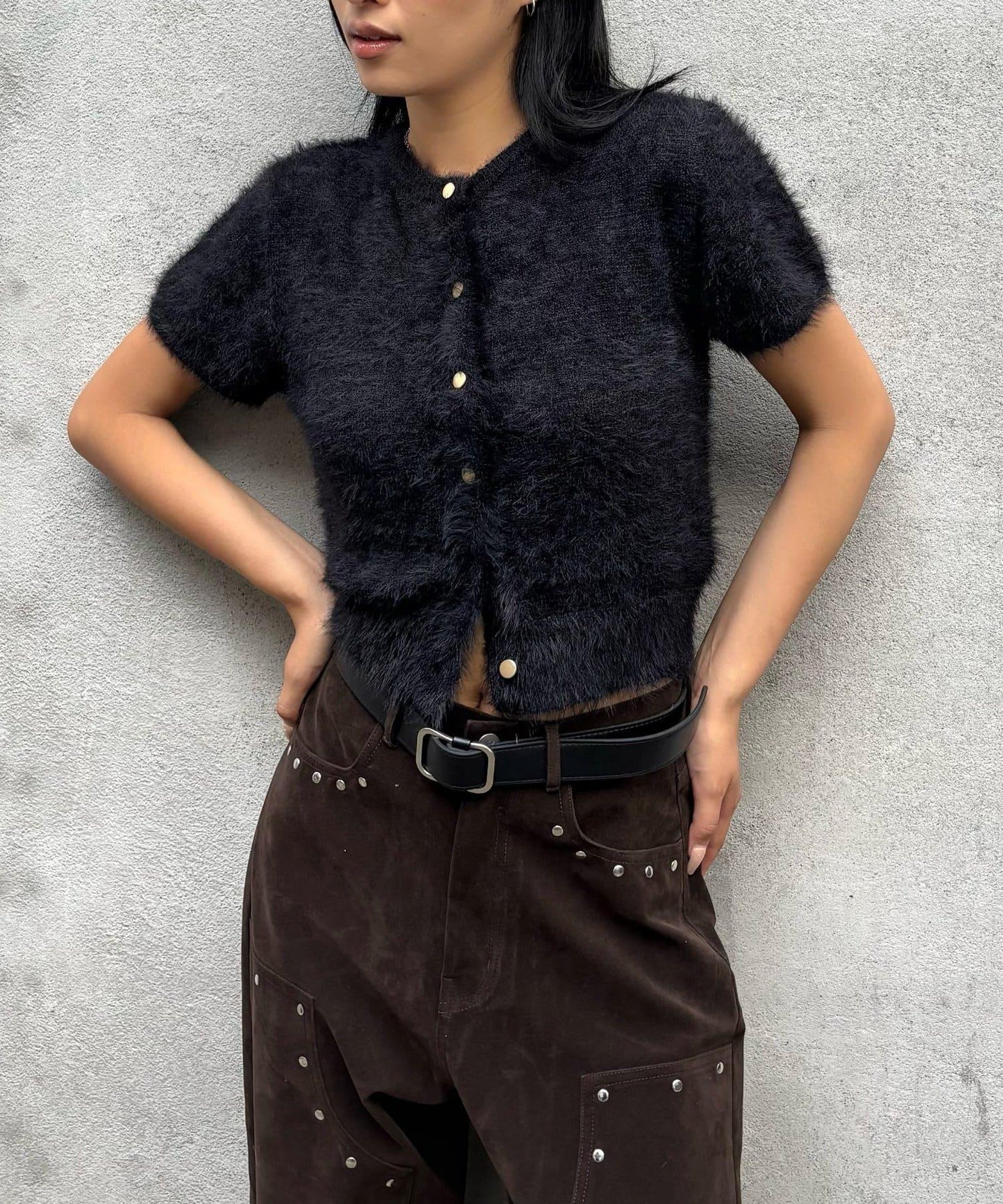 【WHO'S WHO gallery】長毛絨短袖開衫