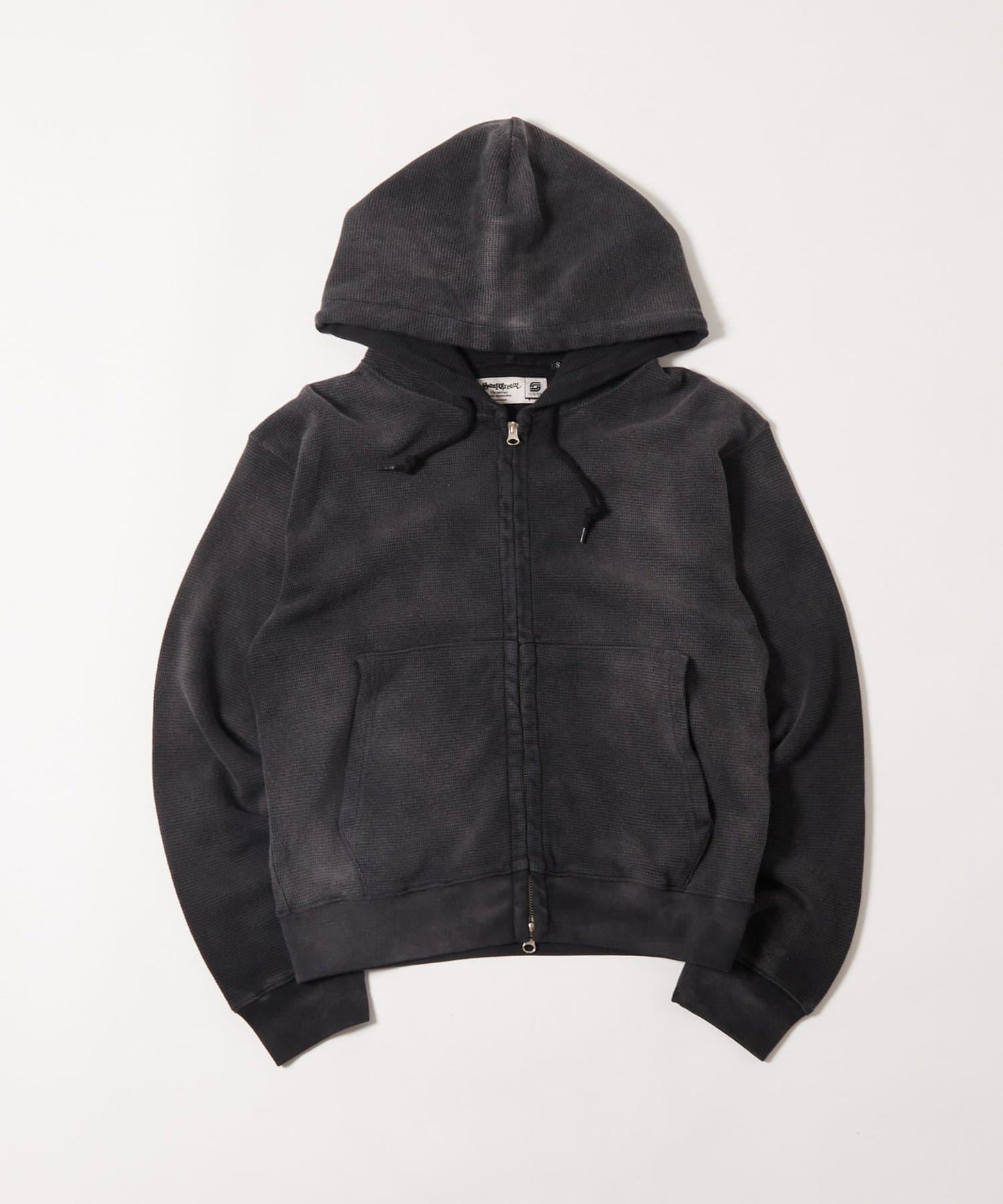 【WHO'S WHO gallery】華夫格漸變拉鍊連帽衛衣