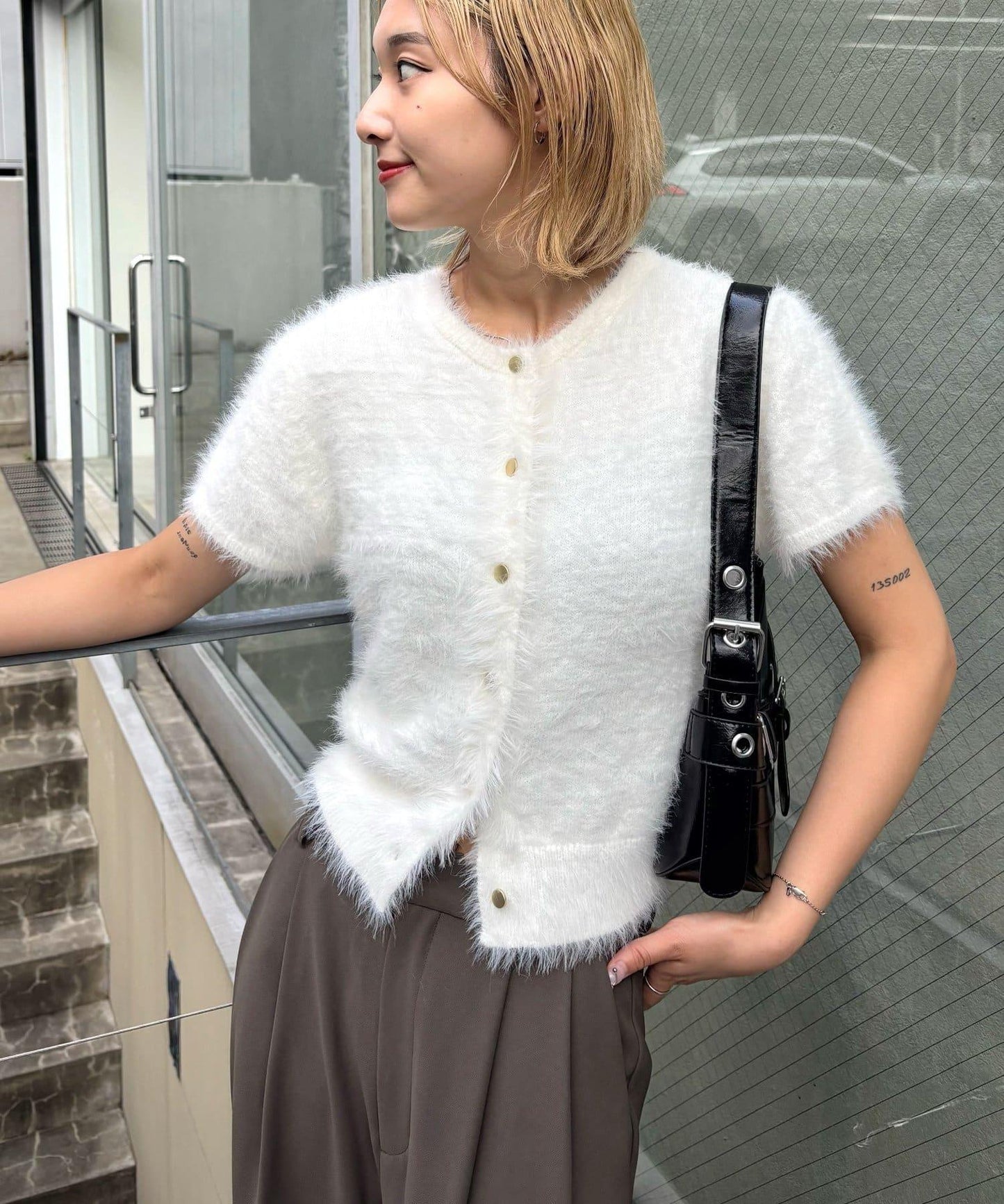 【WHO'S WHO gallery】長毛絨短袖開衫