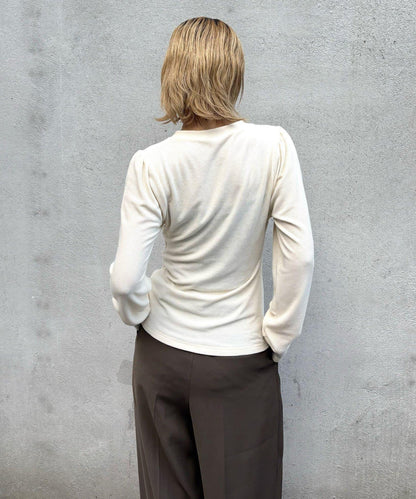 泡泡袖褶皺開衫