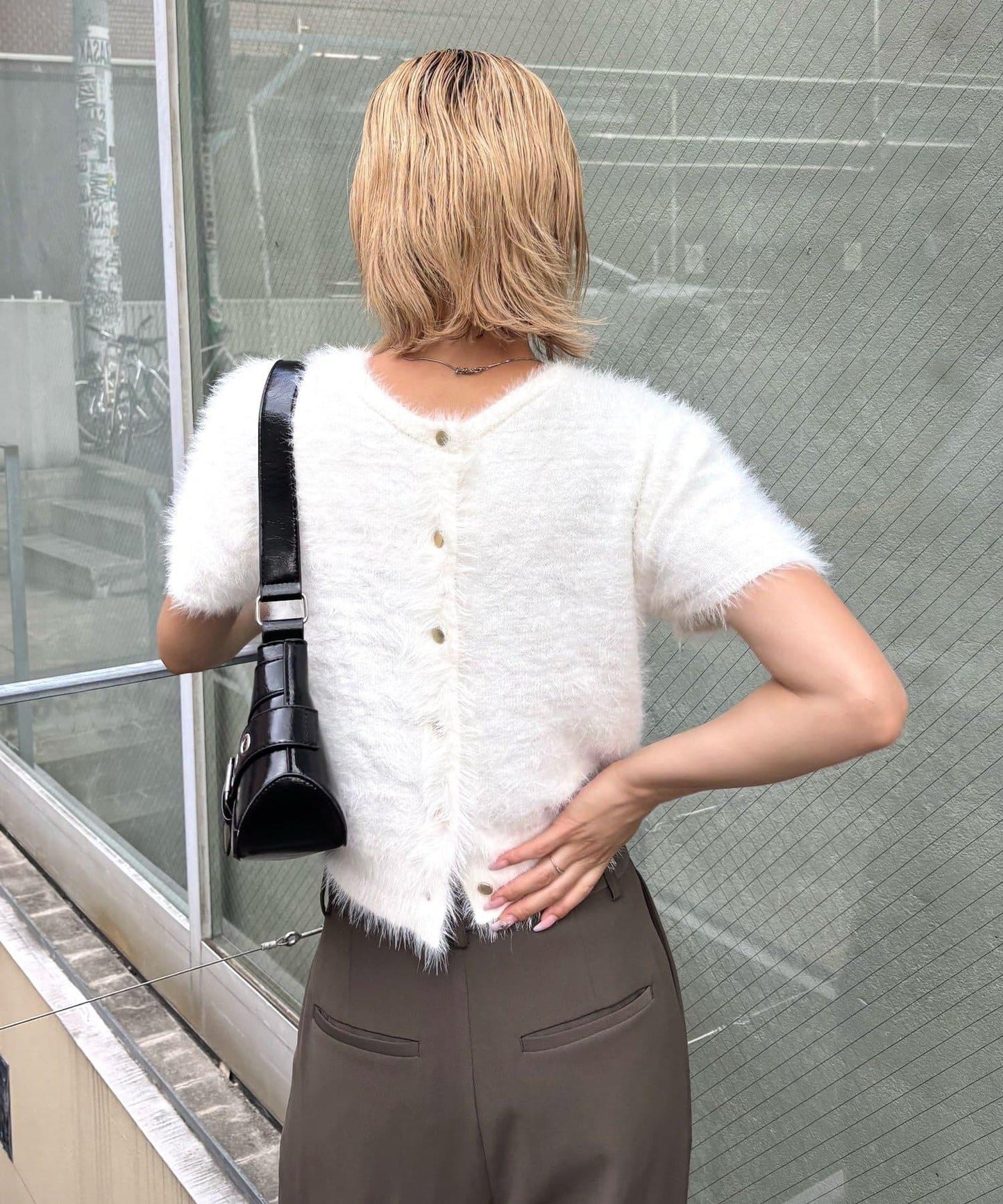 【WHO'S WHO gallery】長毛絨短袖開衫