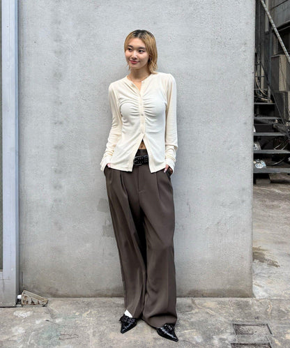 泡泡袖褶皺開衫