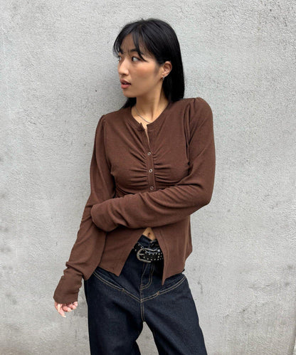 泡泡袖褶皺開衫