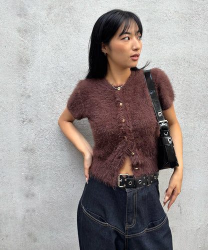 【WHO'S WHO gallery】長毛絨短袖開衫