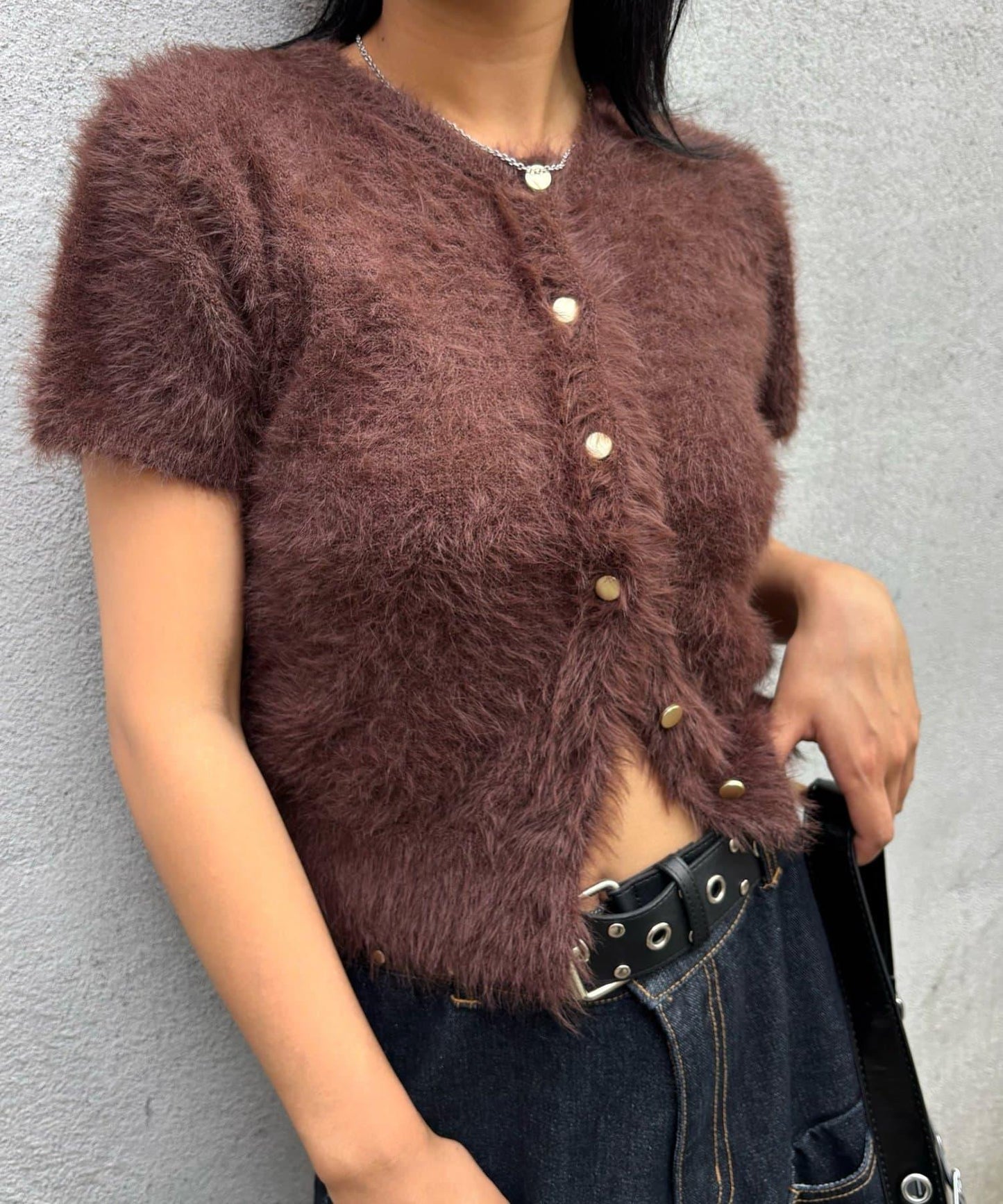 【WHO'S WHO gallery】長毛絨短袖開衫