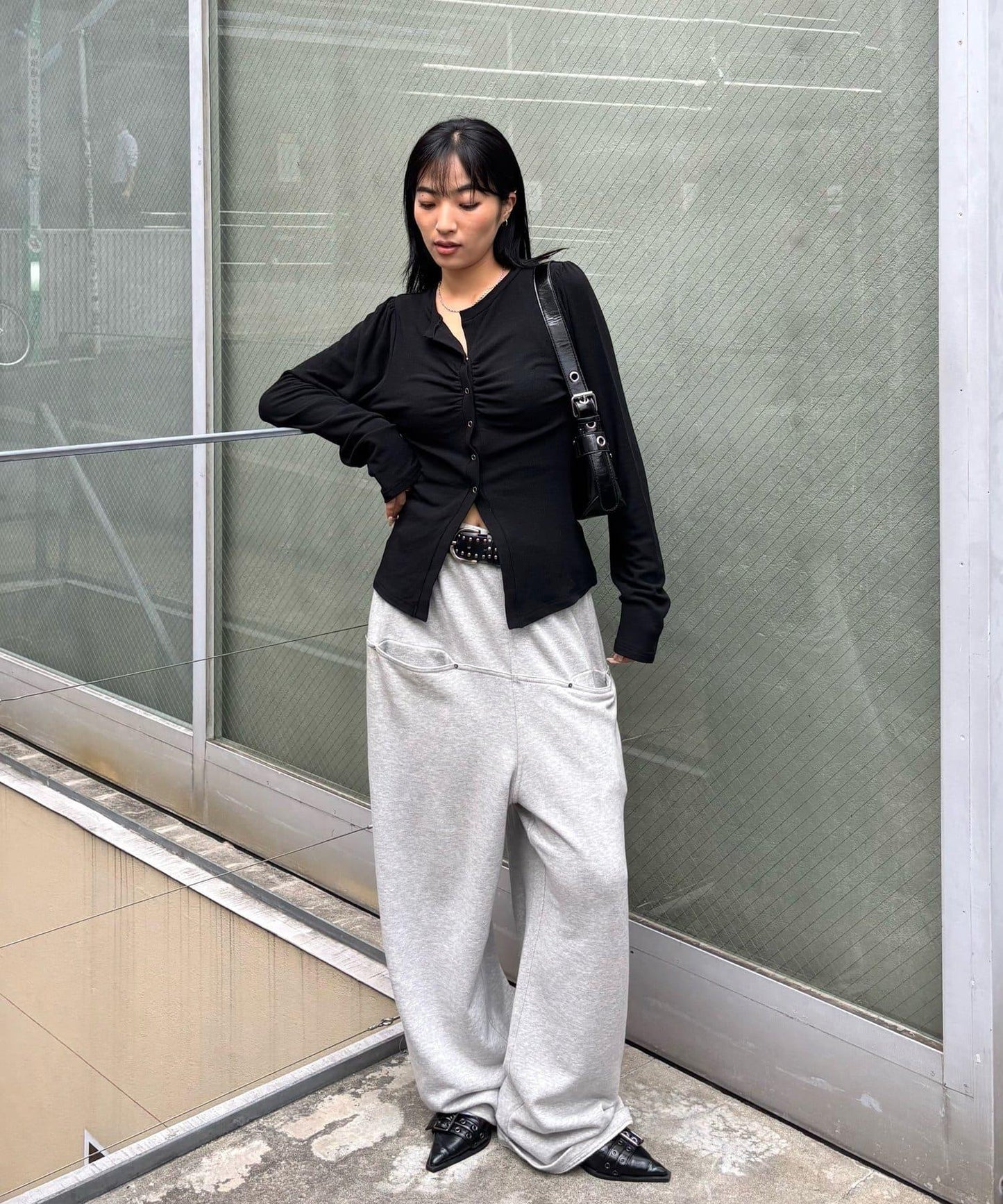 泡泡袖褶皺開衫