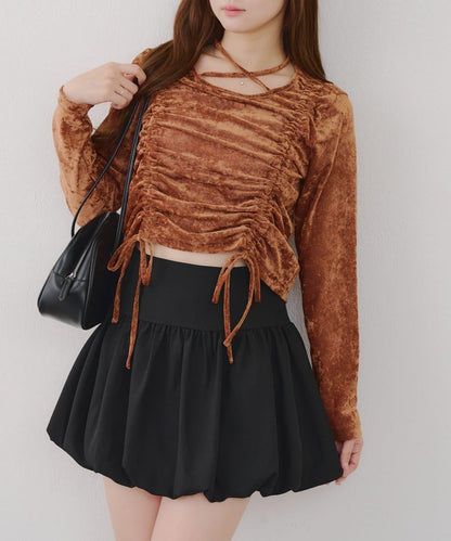 附項圈抽繩套頭衫