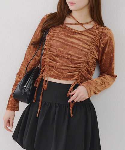 附項圈抽繩套頭衫