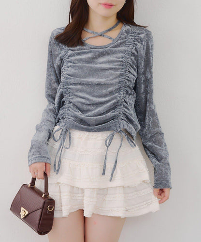 附項圈抽繩套頭衫