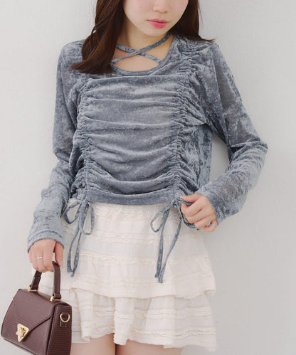 附項圈抽繩套頭衫