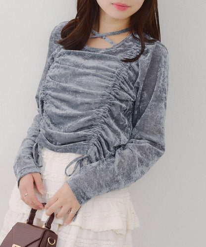 附項圈抽繩套頭衫