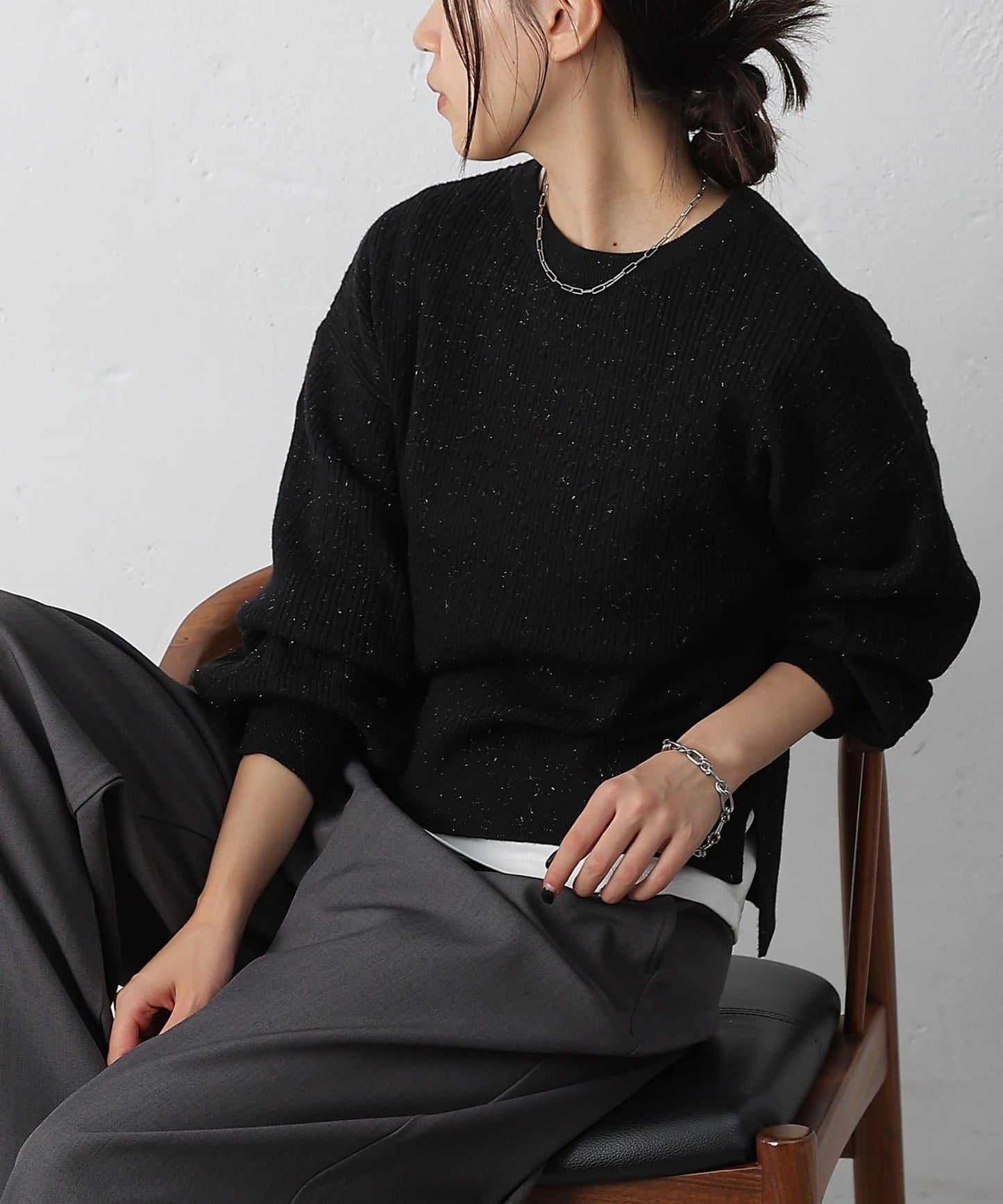 亮片迷你針織套頭衫