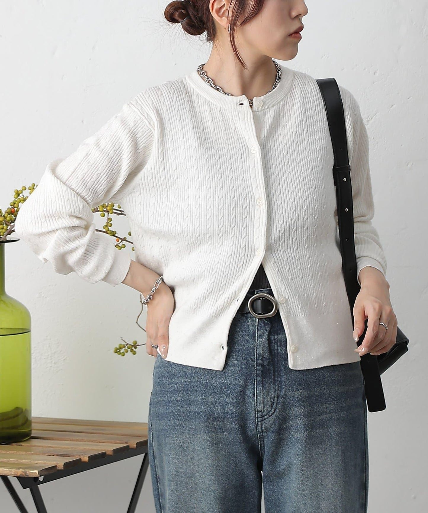 亮片迷你針織開衫