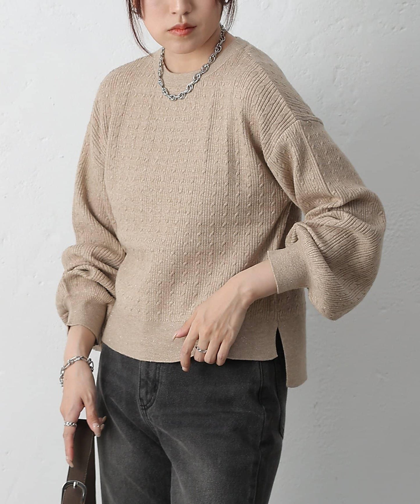 亮片迷你針織套頭衫