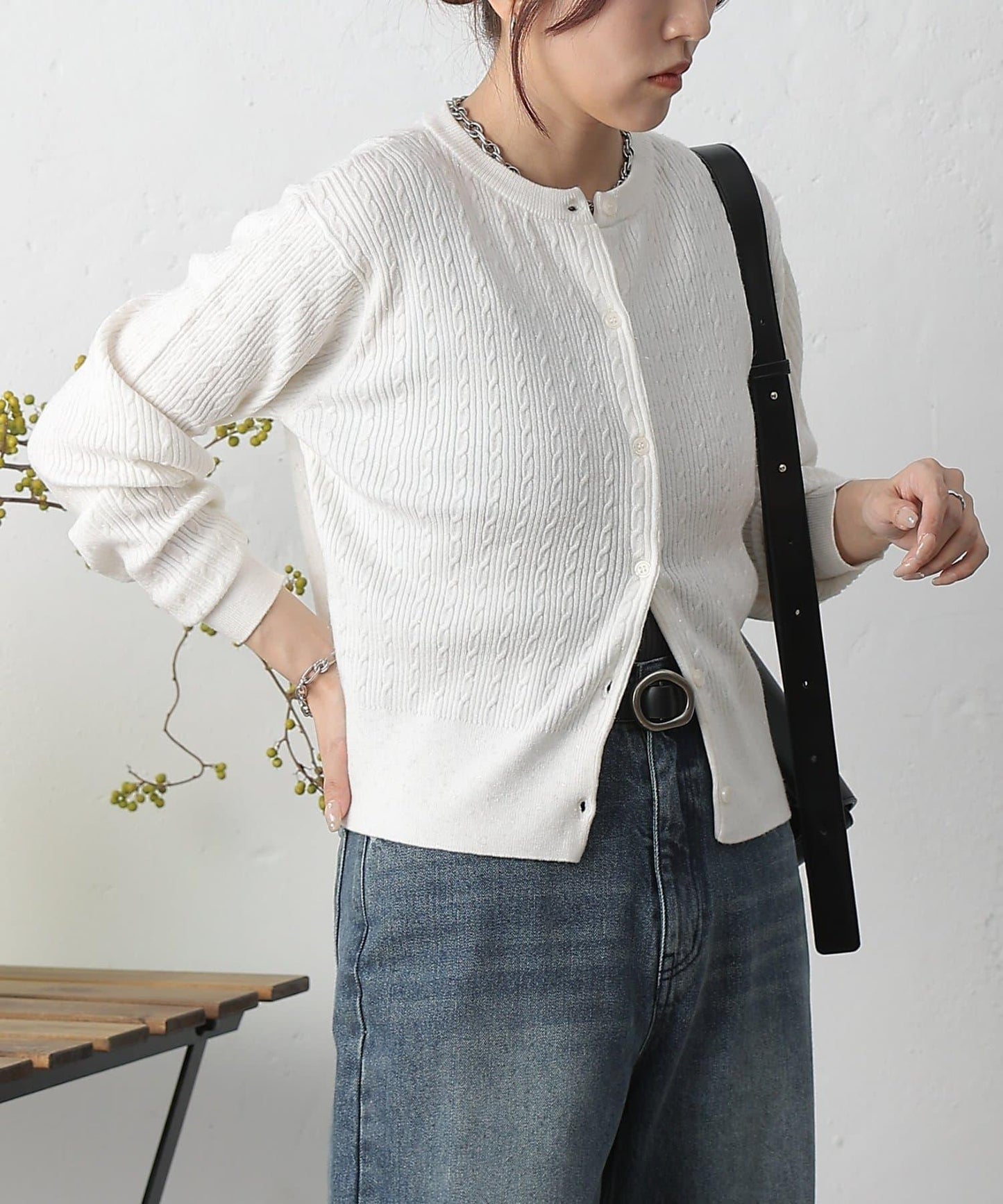 亮片迷你針織開衫