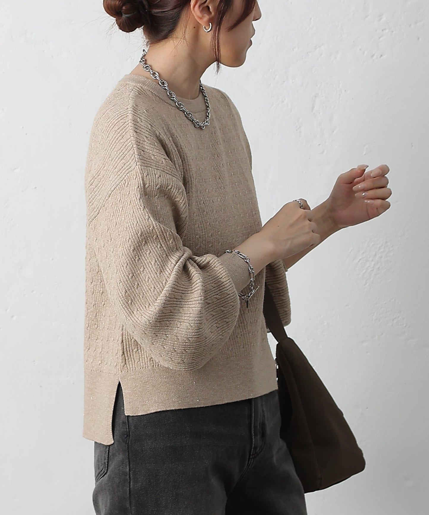 亮片迷你針織套頭衫