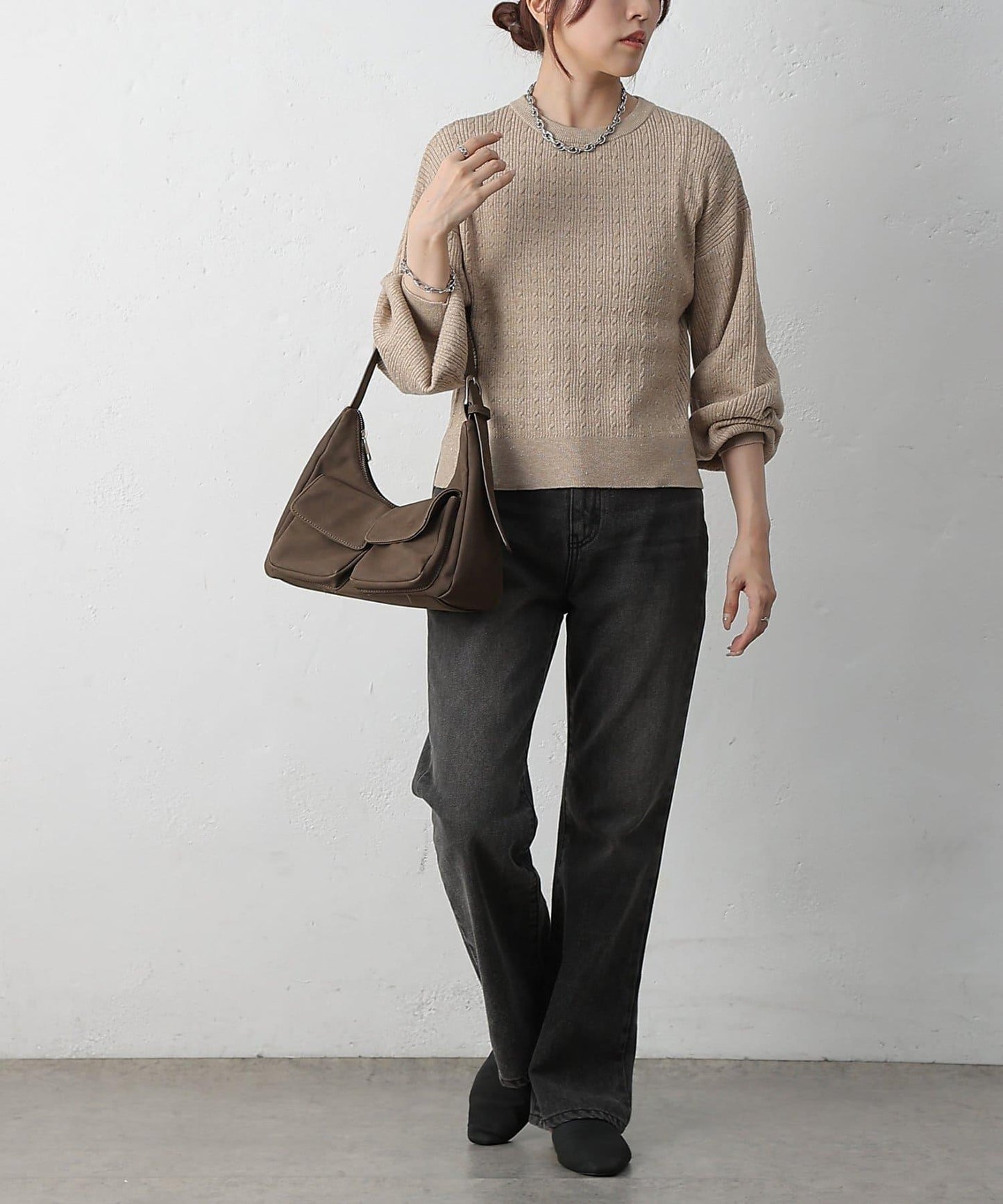 亮片迷你針織套頭衫