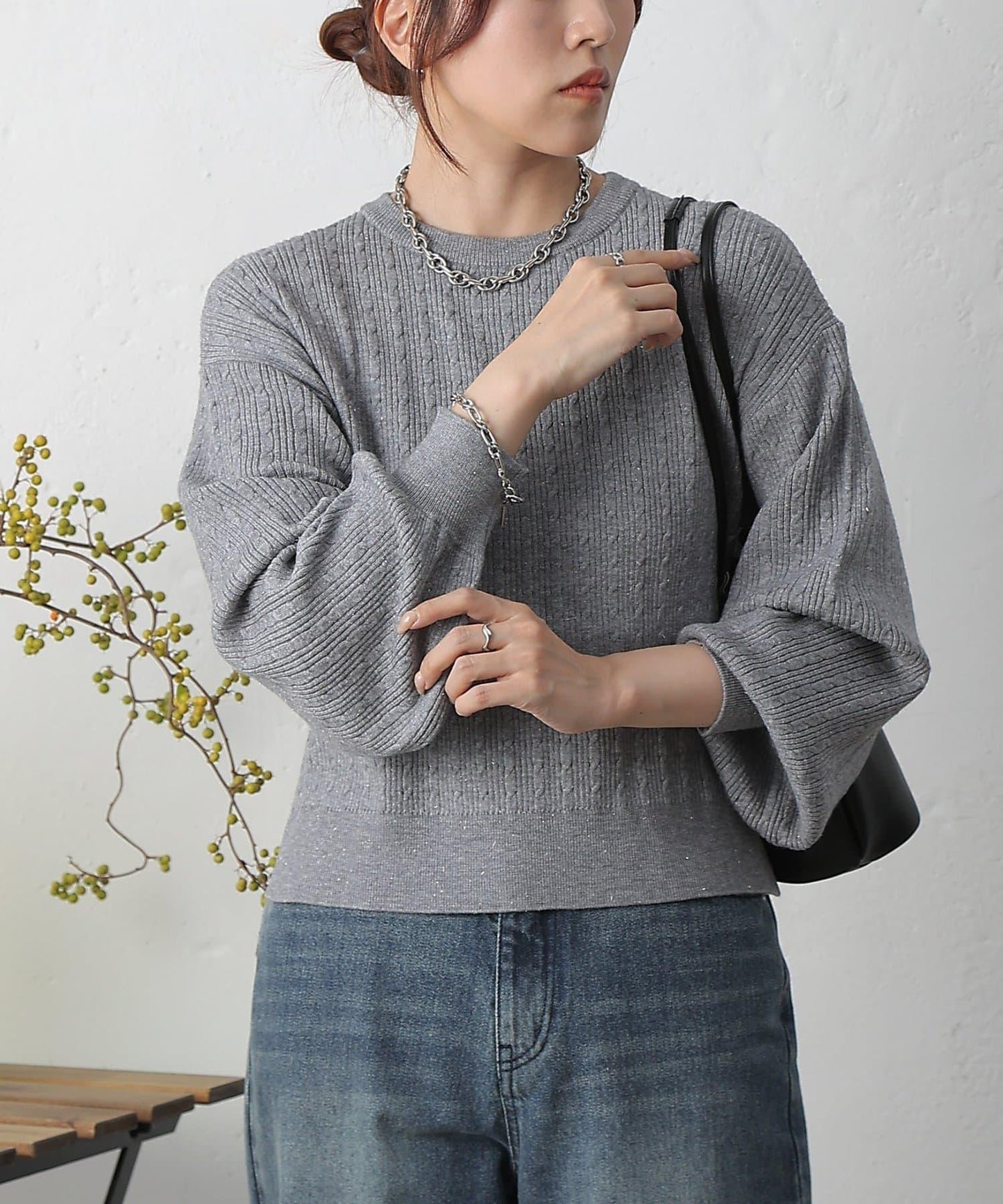 亮片迷你針織套頭衫