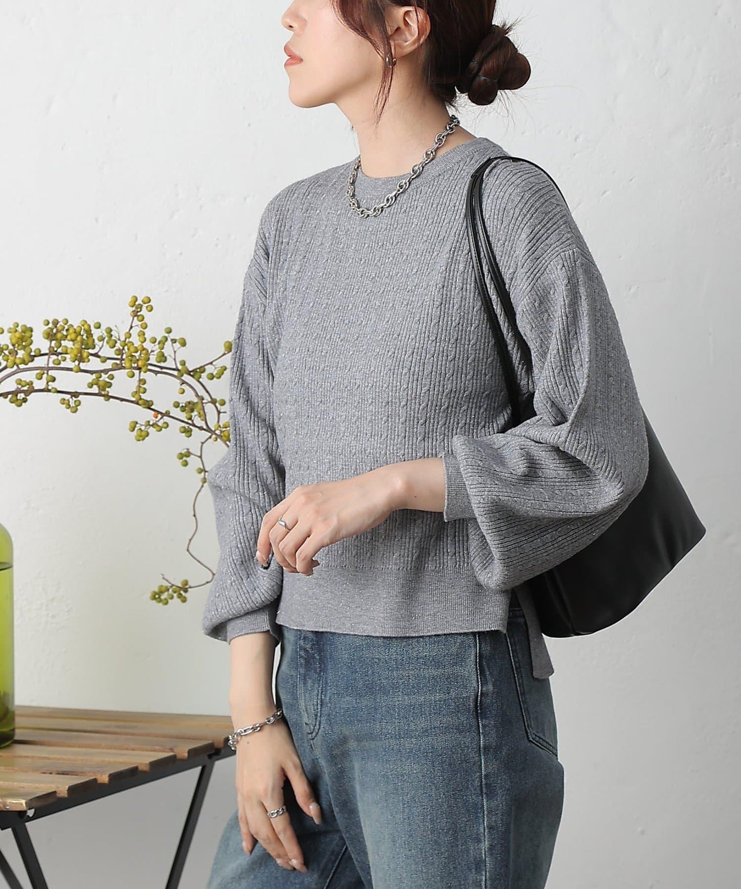 亮片迷你針織套頭衫