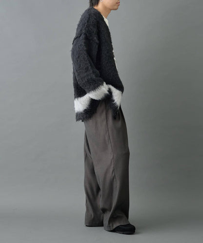 長毛馬海毛條紋開衫