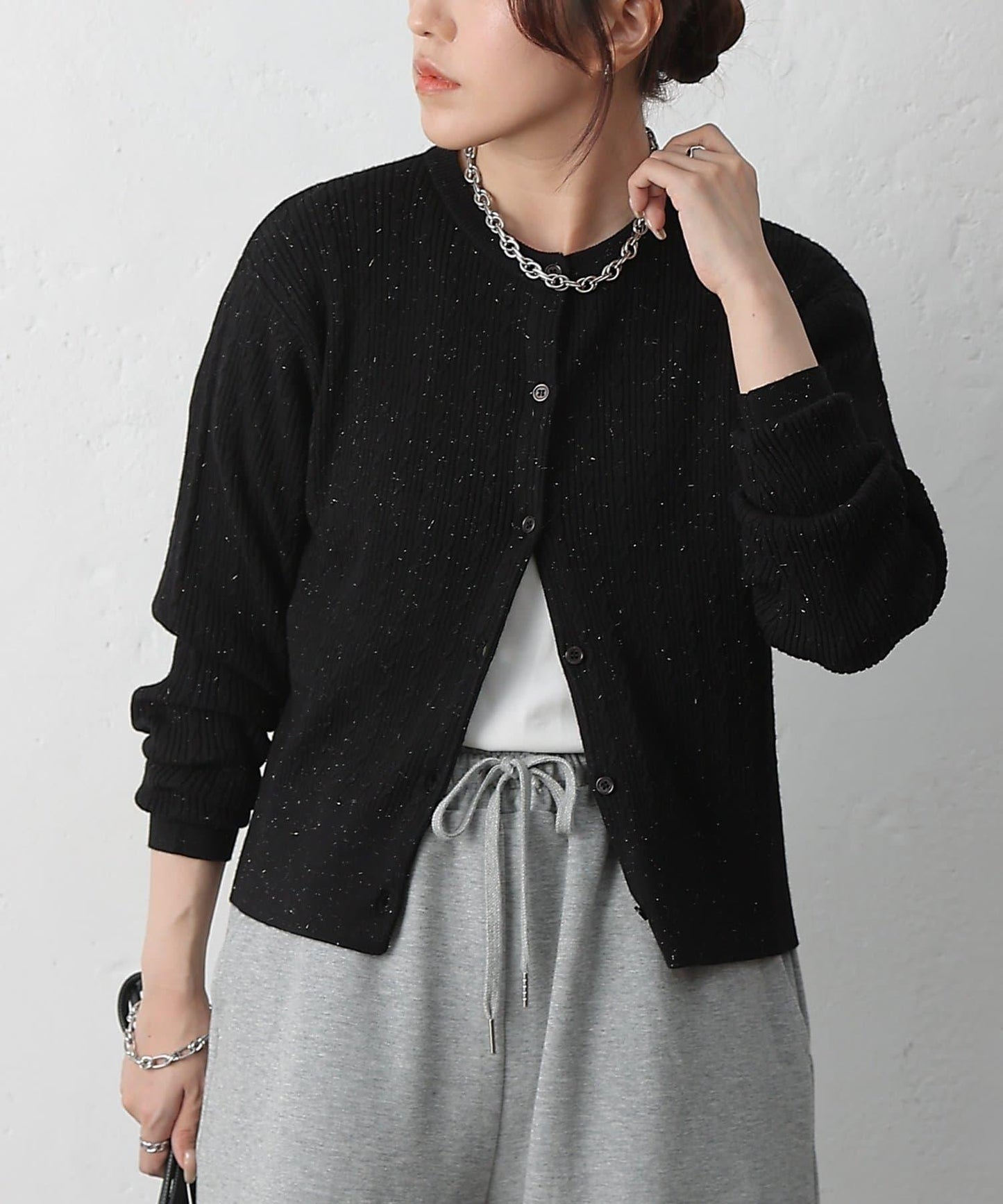亮片迷你針織開衫