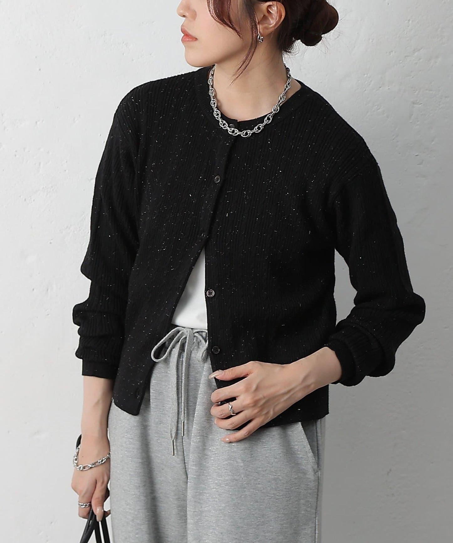 亮片迷你針織開衫