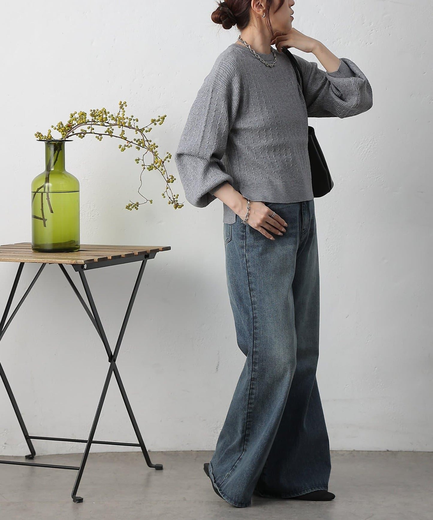 亮片迷你針織套頭衫