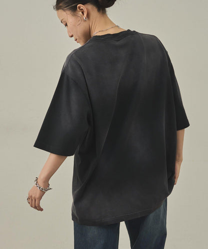 【paradigm】氣烤天竺硫化染噴霧T恤