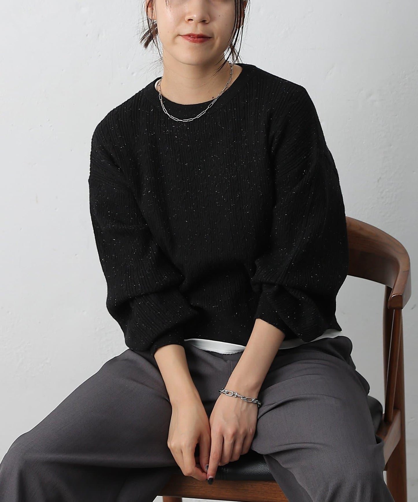 亮片迷你針織套頭衫